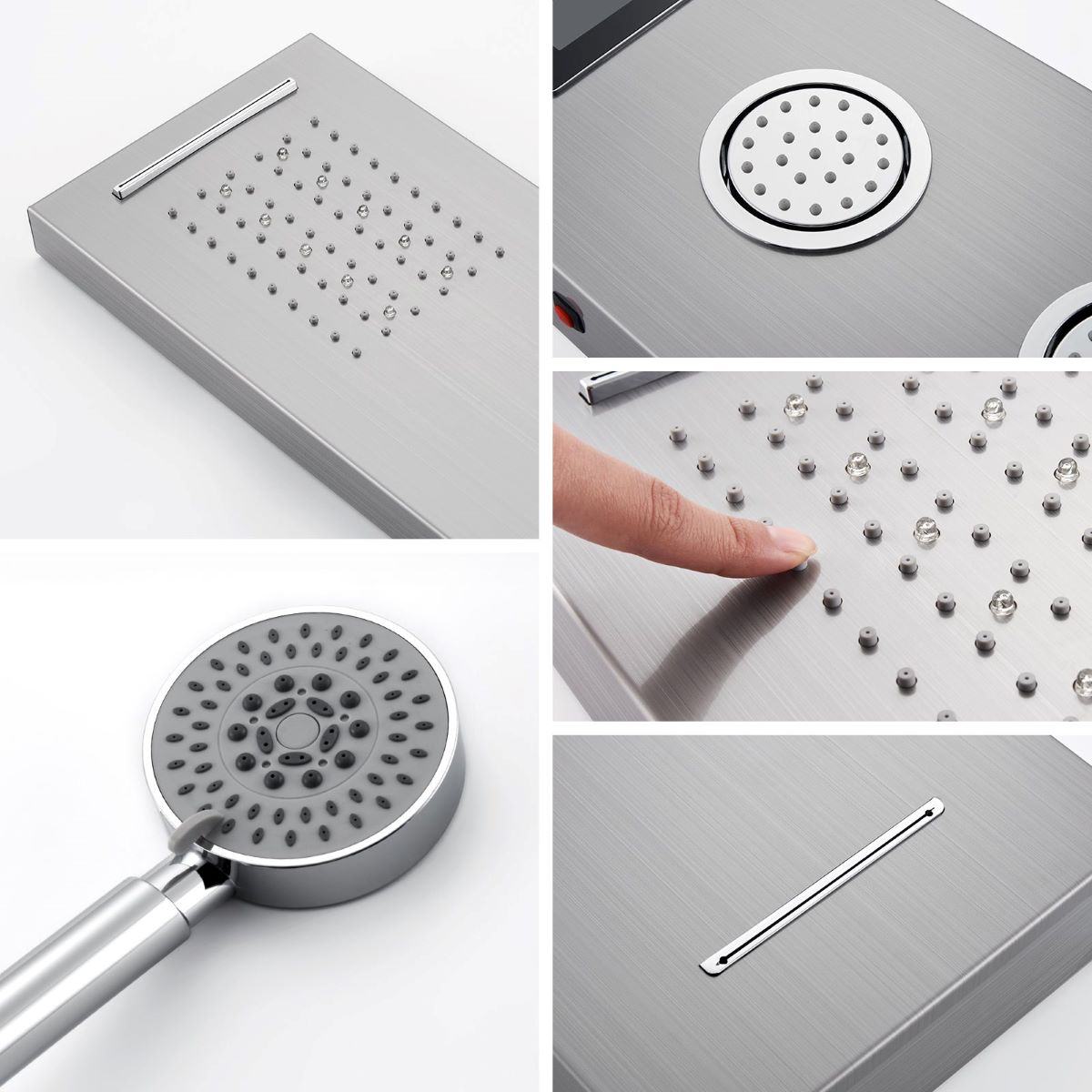 Columna de ducha con control LED y 5 funciones AURALUM MAX de Leroy Merlin