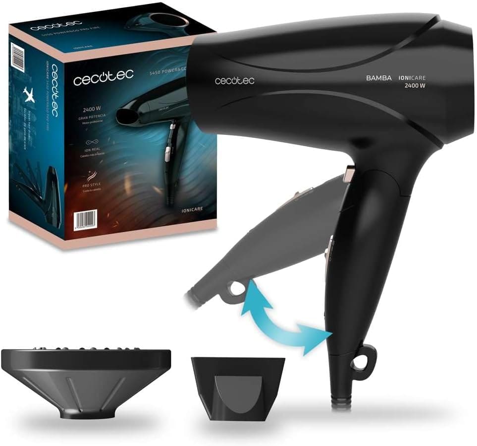 Cecotec Secador de Pelo Ionico Bamba IoniCare 5450 Power&Go Pro Fire de Amazon