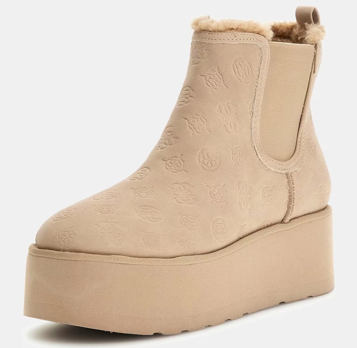 Los botines jilaine con logotipo en color rosa palo de Guess