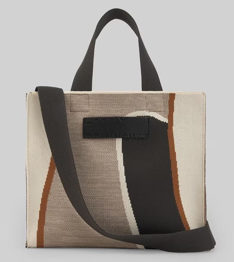 Bolso de mano mediano de punto estampado