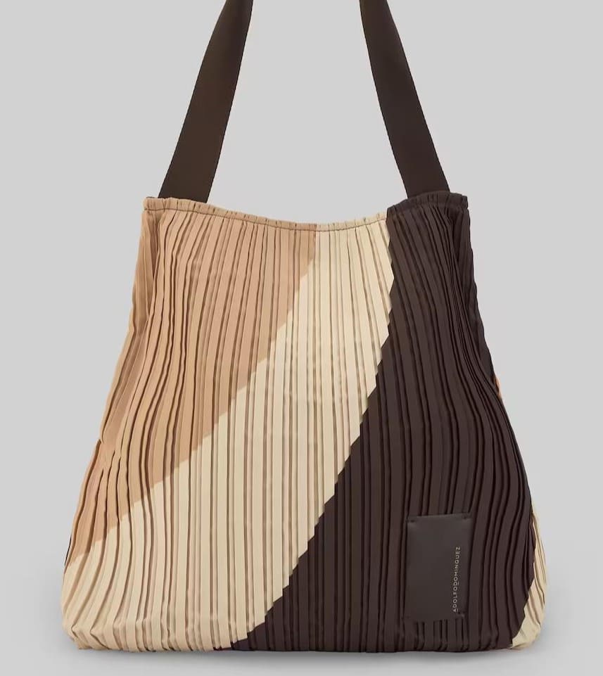Bolso de hombro tipo shopper vertical grande en crinkle