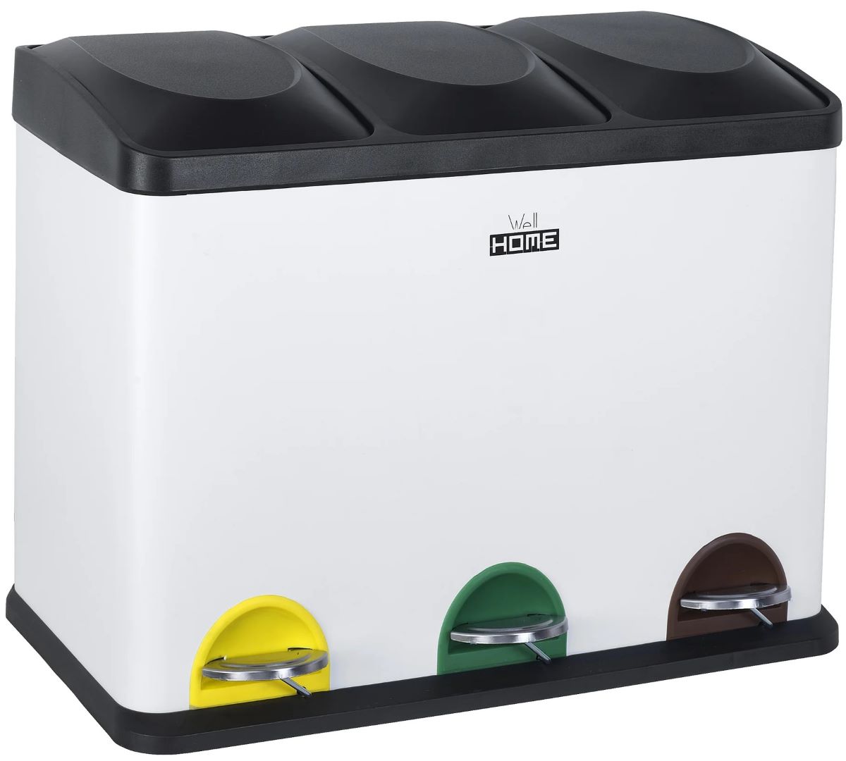 Cubo de reciclaje de 45 L con 3 compartimentos WELLHOME de Leroy Merlin