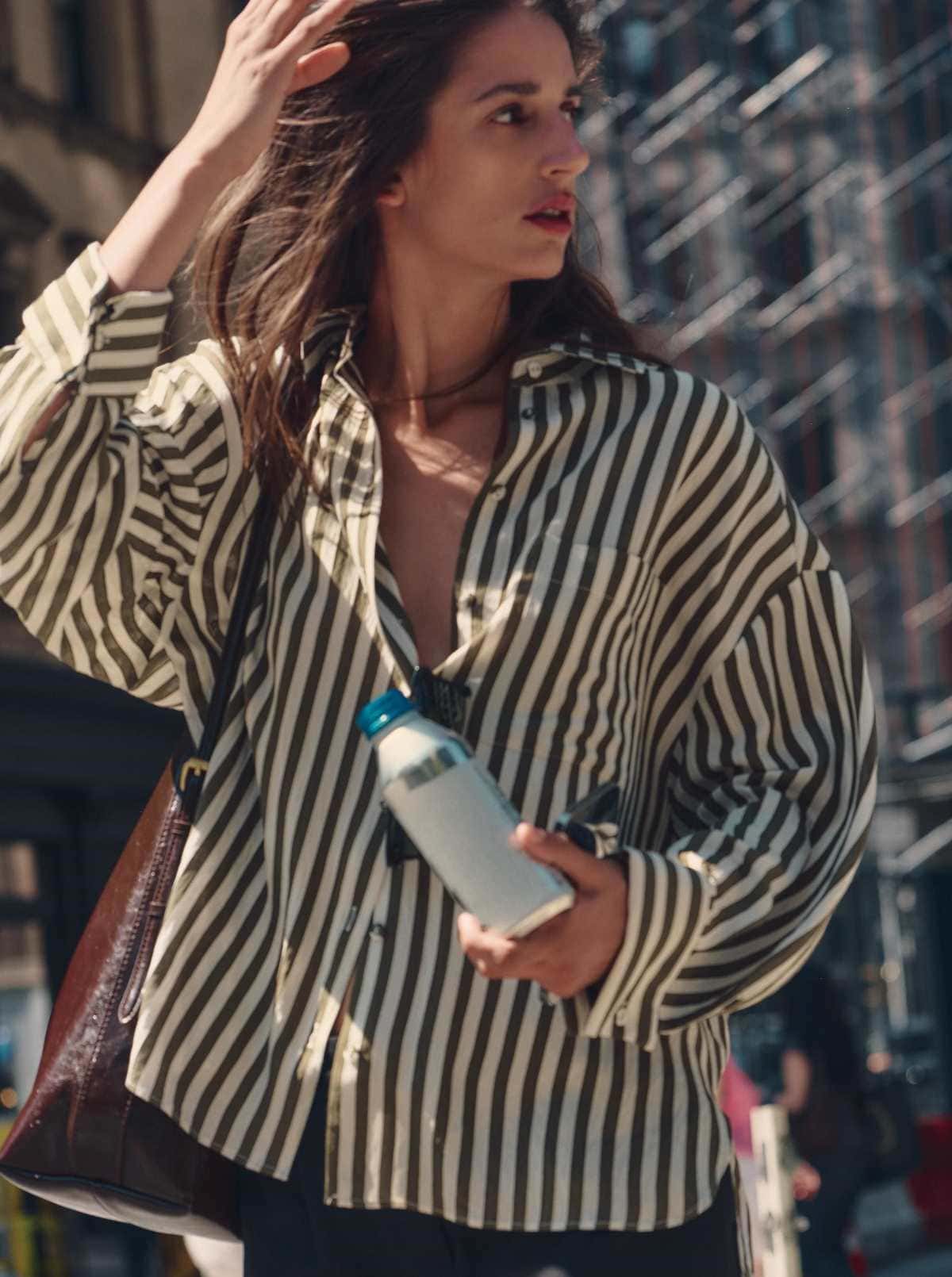 Camisa oversize rayas de Zara