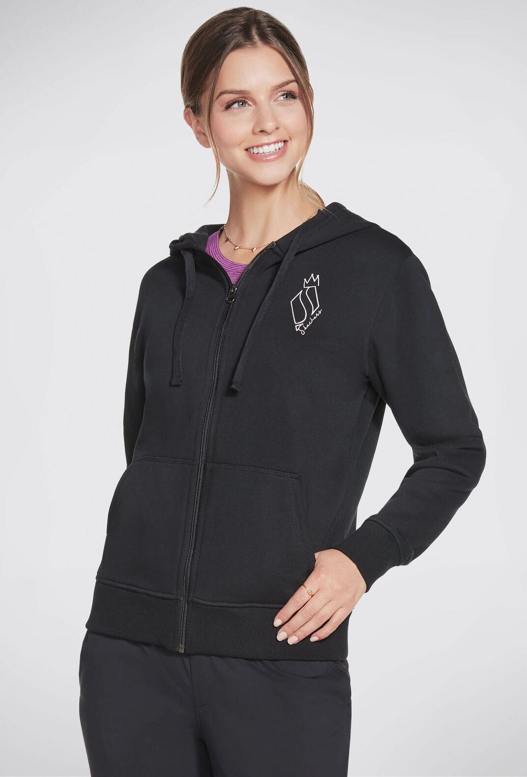 La chaqueta con capucha Apparel Diamond Crown Front Zip de Skechers