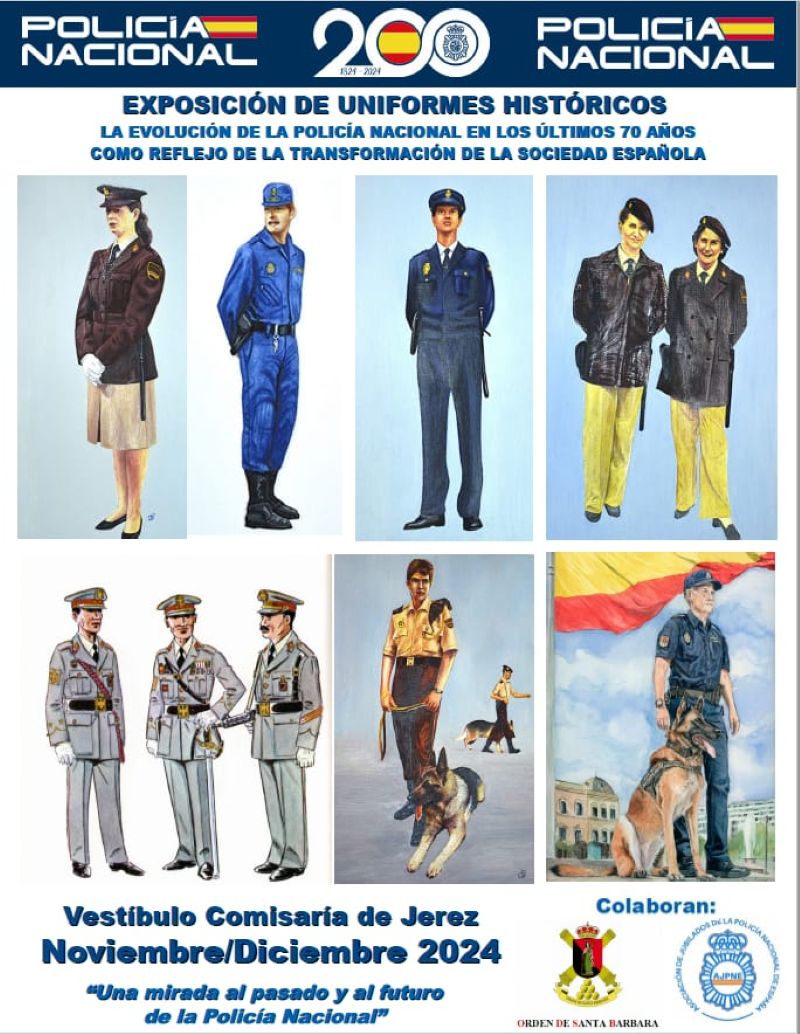 Exposición de uniformes históricos de la Policía Nacional en Jerez