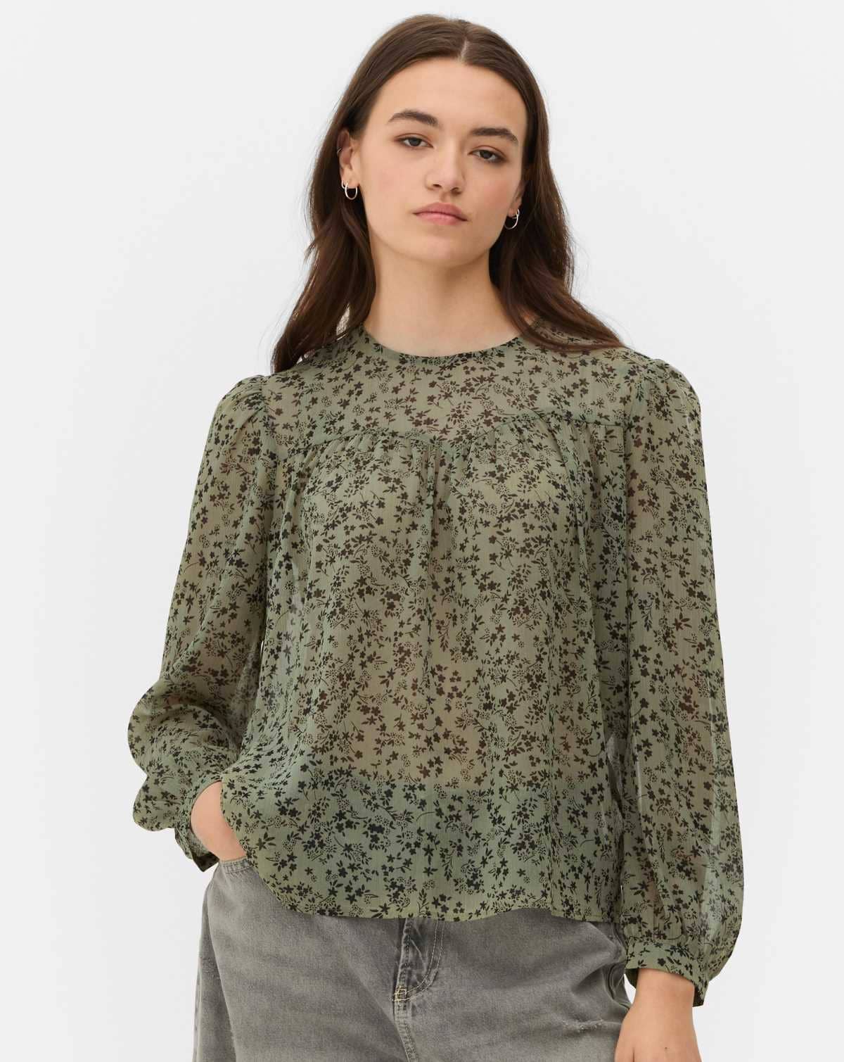 Blusa de gasa con vuelo de Primark