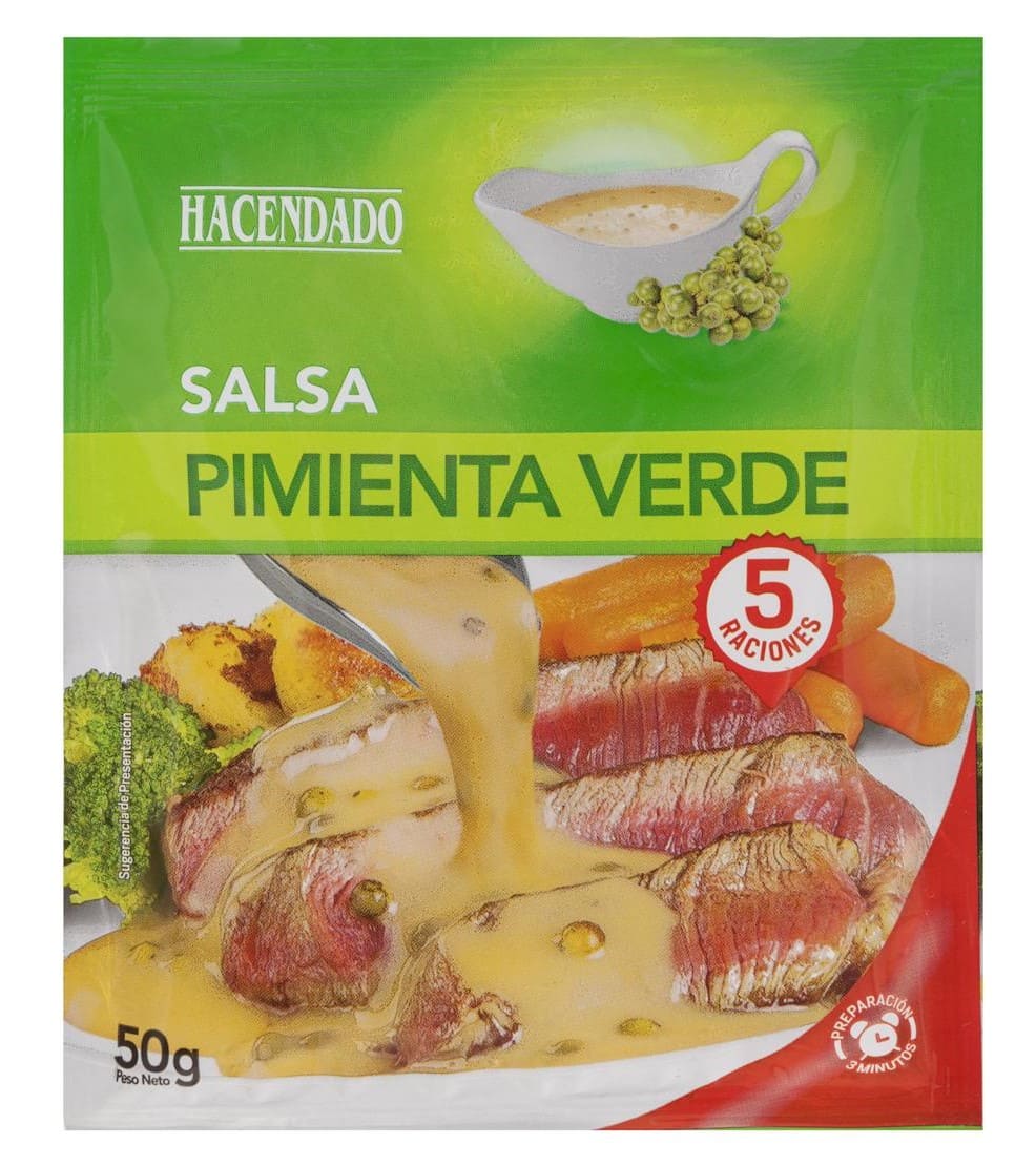 Salsa pimienta verde Hacendado