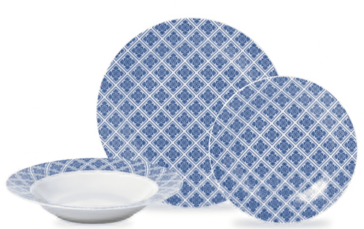 Vajilla motivos azulejos azules