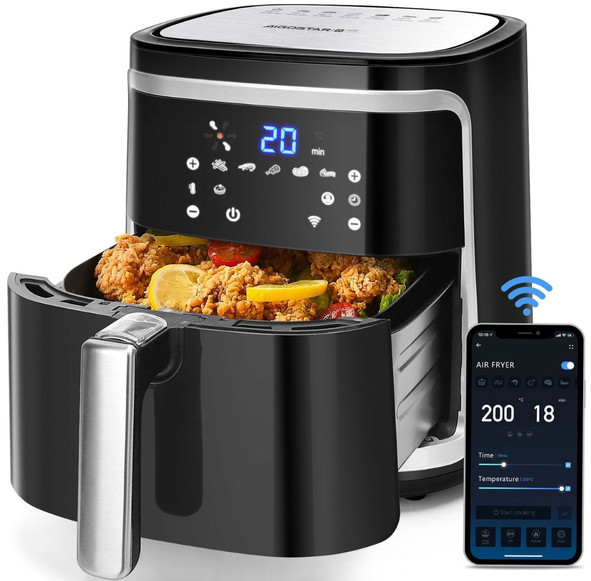 Freidora de aire de 7 L Aigostar 819089n de Carrefour