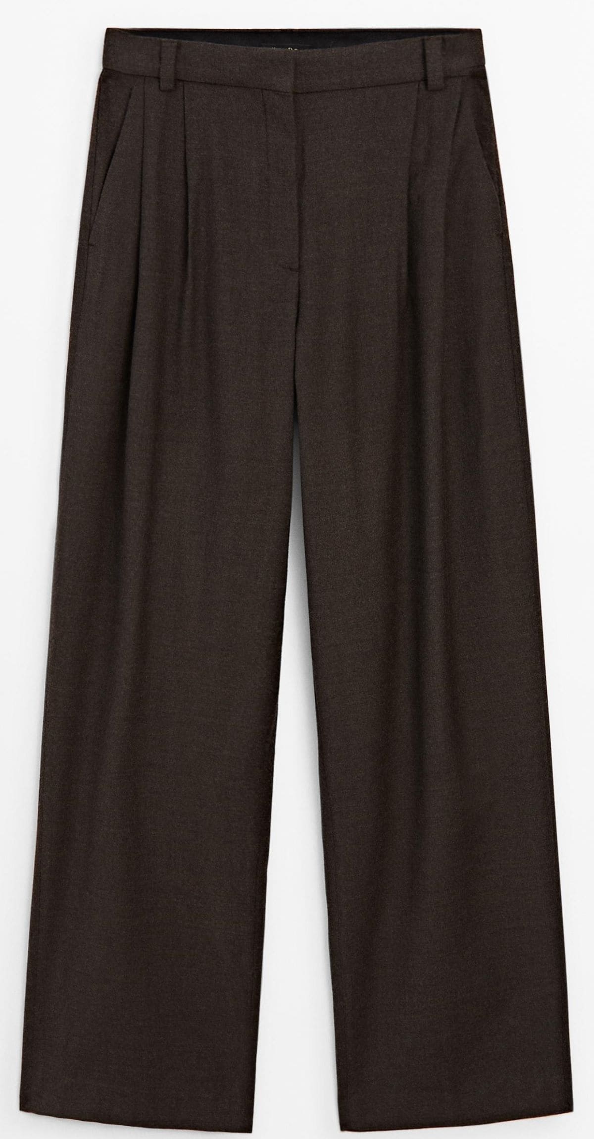 Pantalones de pinzas de franela de Massimo Dutti