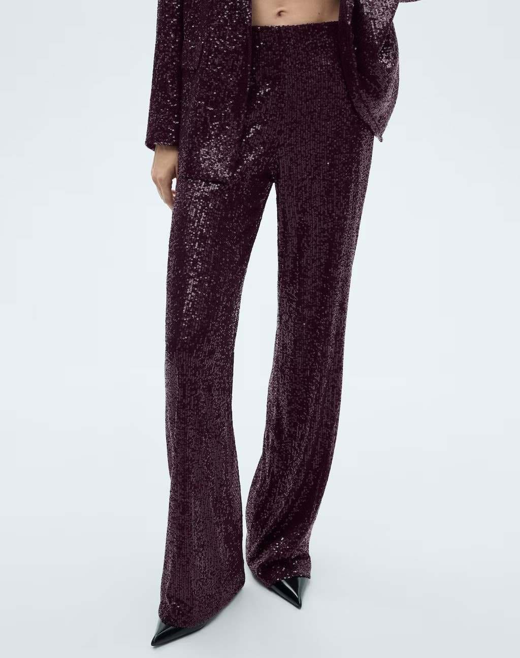 Pantalón palazzo lentejuelas de Mango