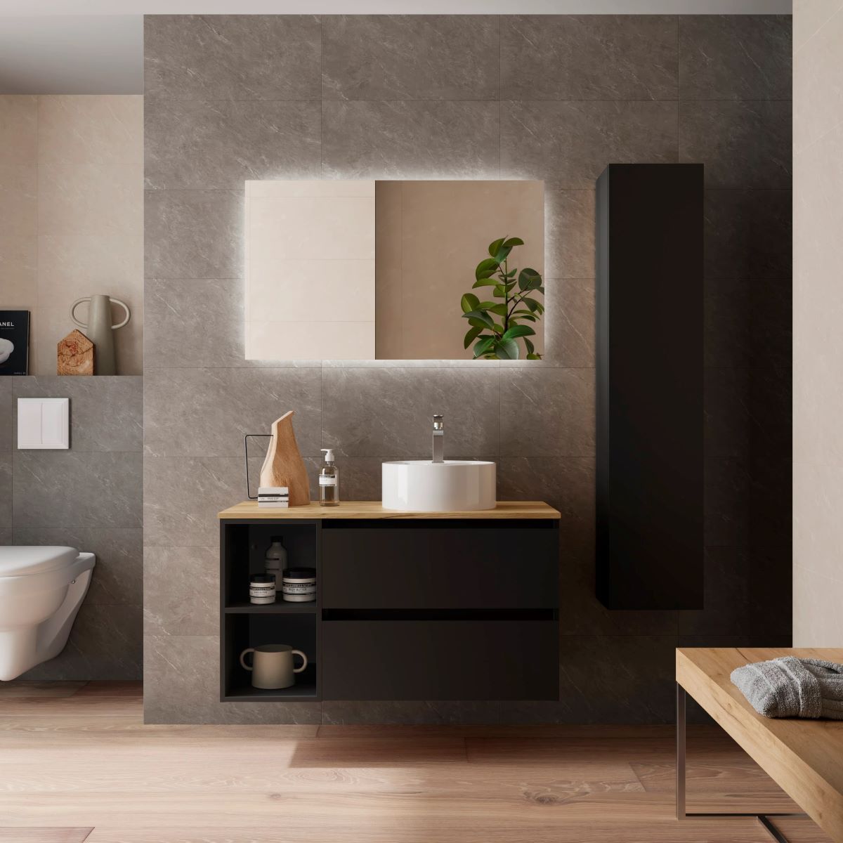 Mueble de baño con lavabo de porcelana BEQUIA de Leroy Merlin