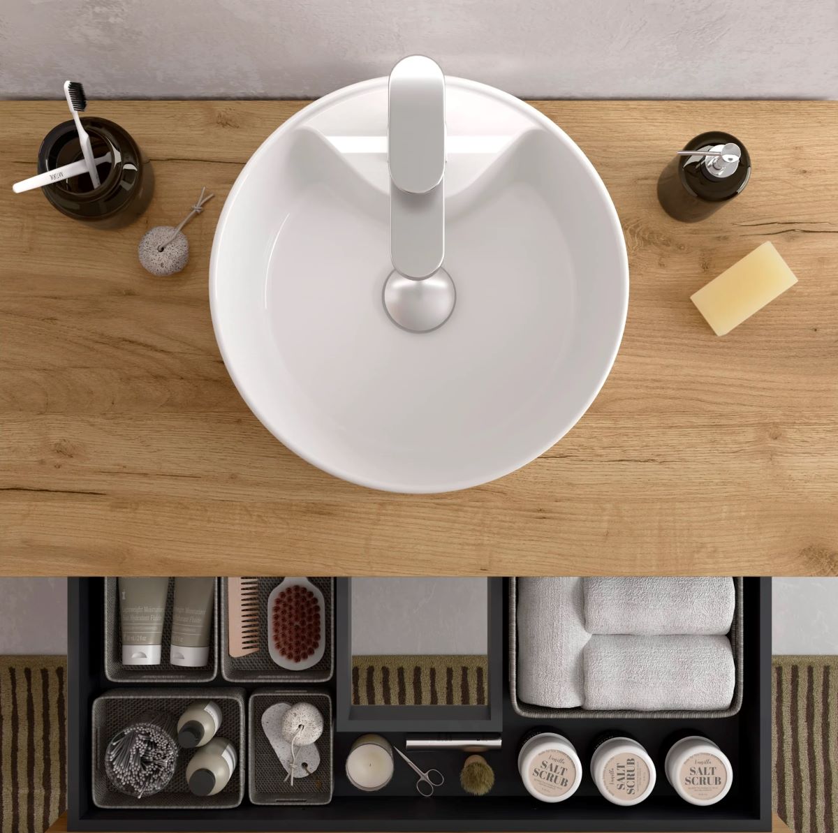 Mueble de baño con lavabo de porcelana BEQUIA de Leroy Merlin