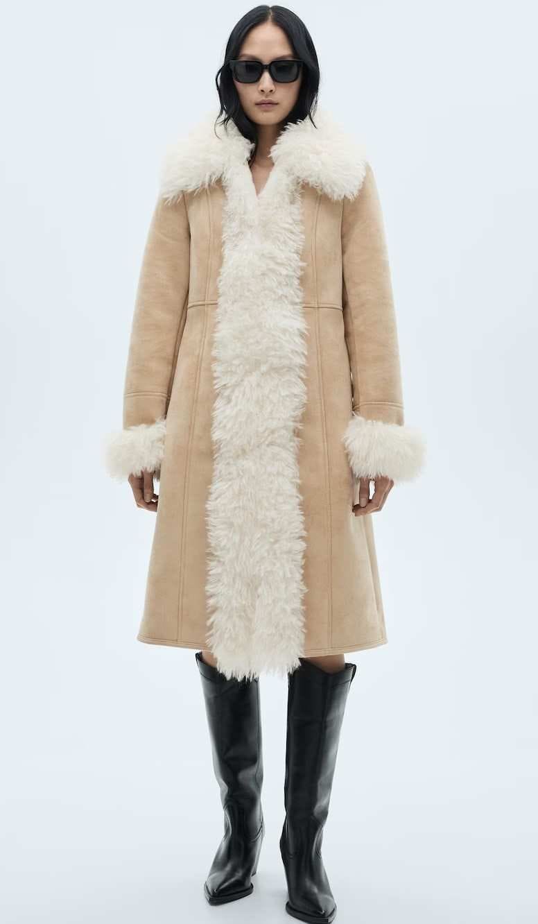 Abrigo doble faz pelo de Mango