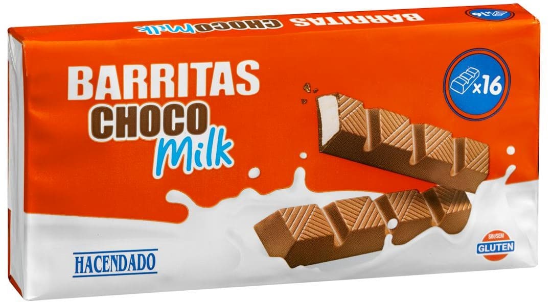 Barritas de chocolate con leche Hacendado