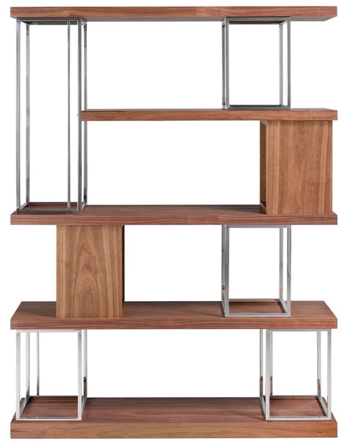 Estantería de nogal y acero inoxidable cromado Ángel Cerdá de Leroy Merlin