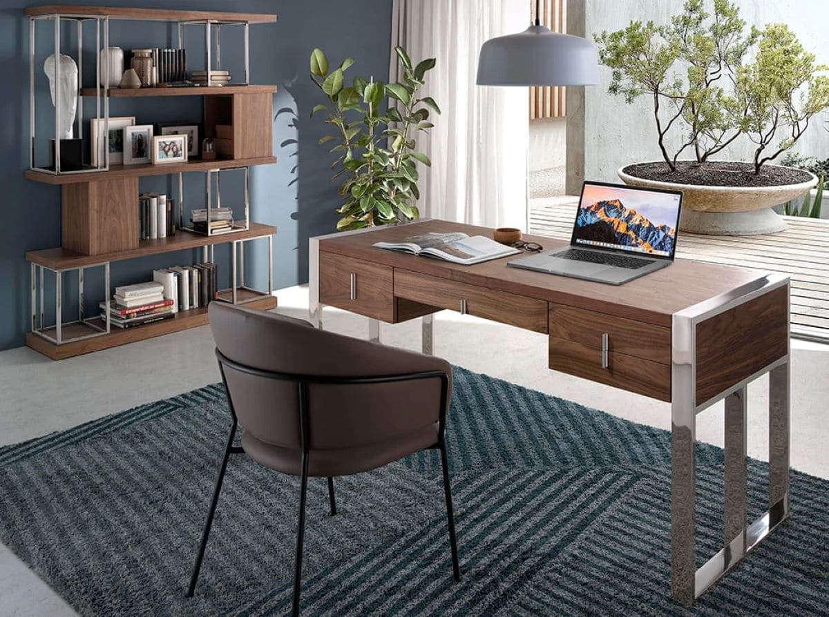 Estantería de nogal y acero inoxidable cromado Ángel Cerdá de Leroy Merlin