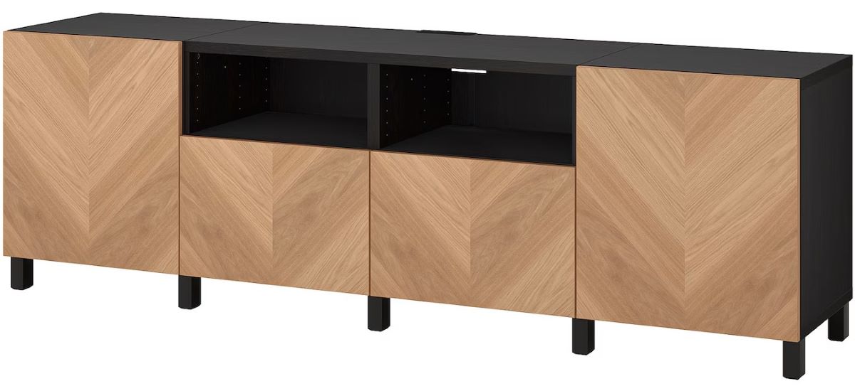 Mueble de televisión de chapa de 'roble' de la serie BESTÅ de Ikea