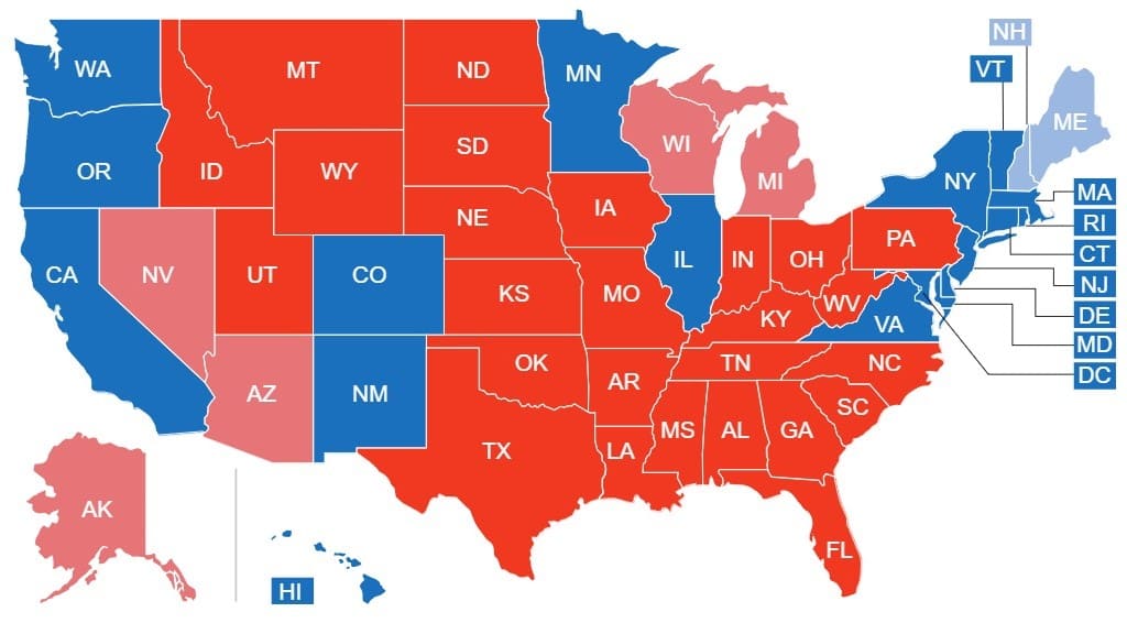 El gráfico muestra el claro triunfo de los republicanos