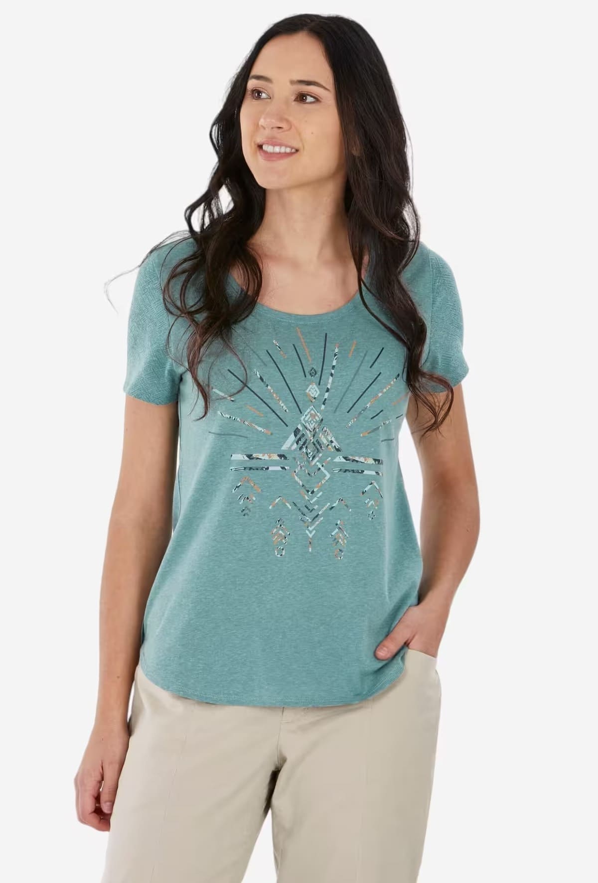 La camiseta de montaña y trekking de manga corta para mujer Quechua NH500 en Decathlon