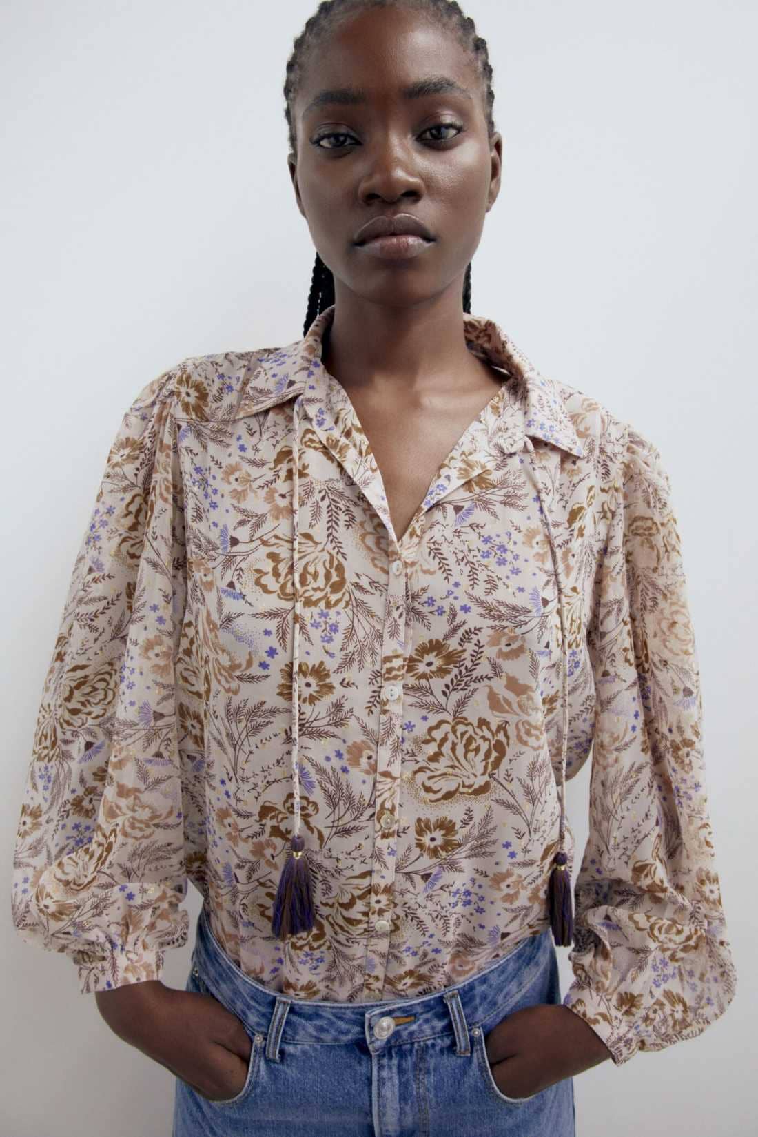 Camisa lurex estampada de Sfera