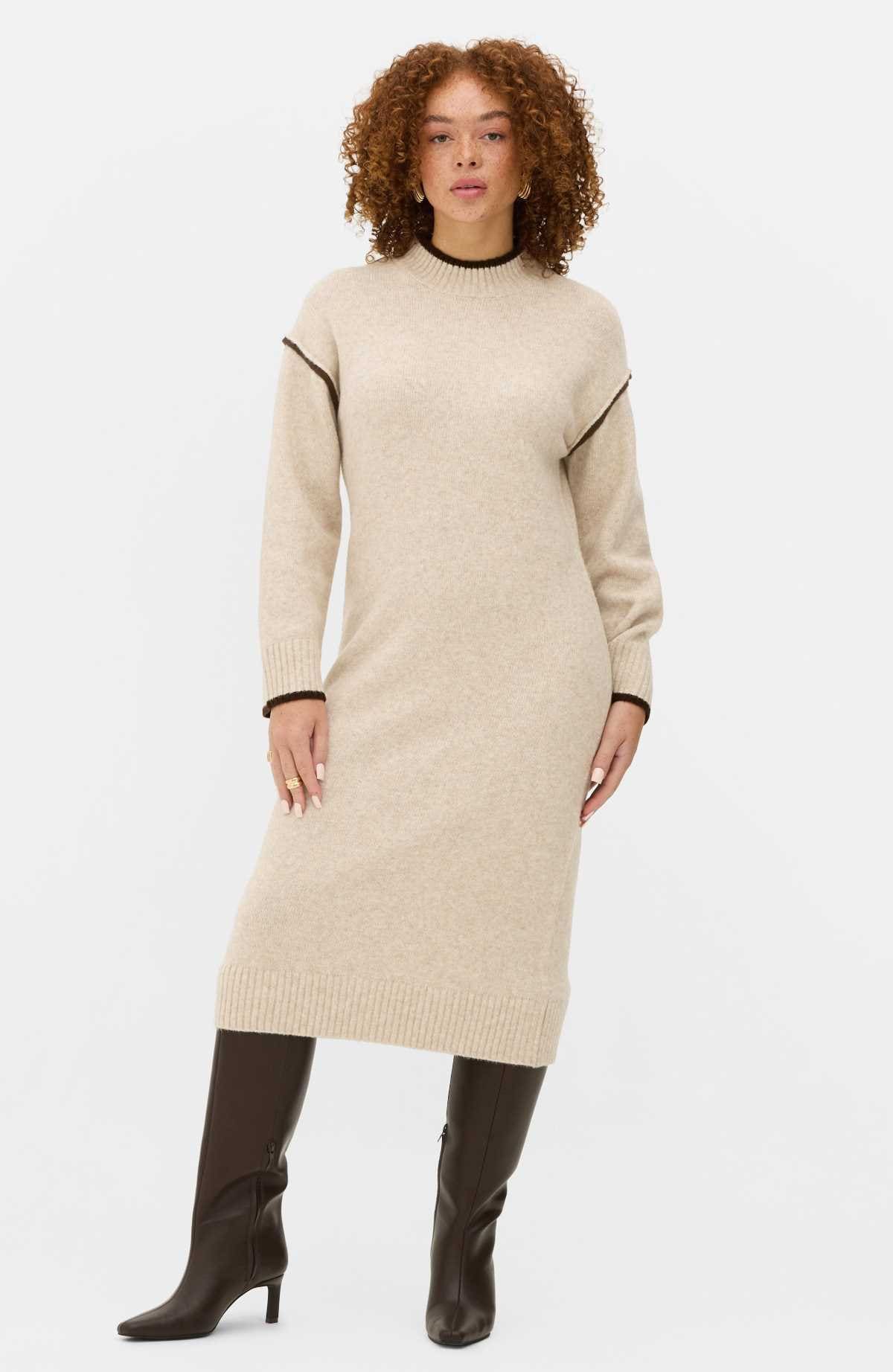 Vestido de punto con pespuntes en contraste de Primark