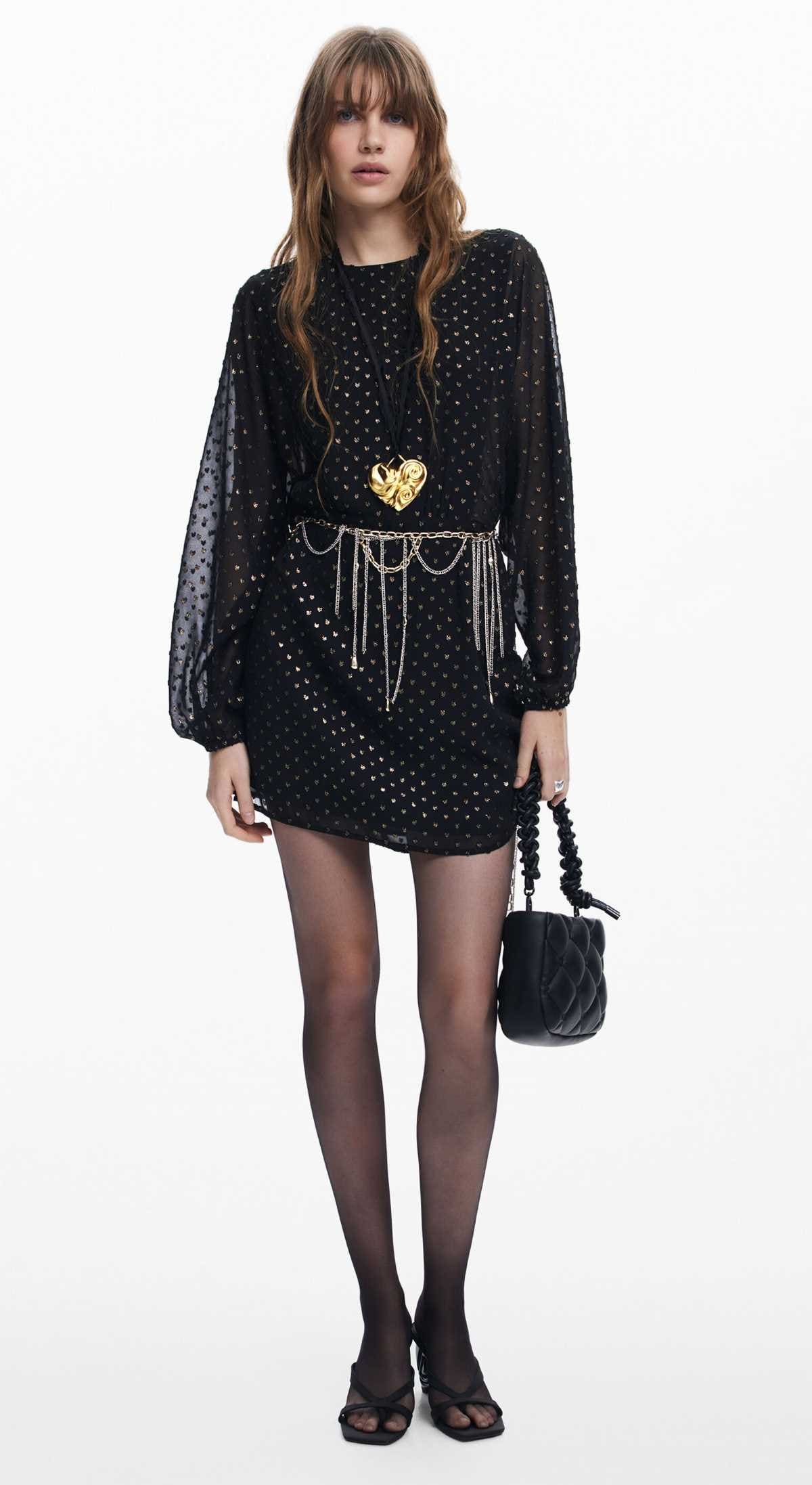 Vestido manga larga brillos de Desigual