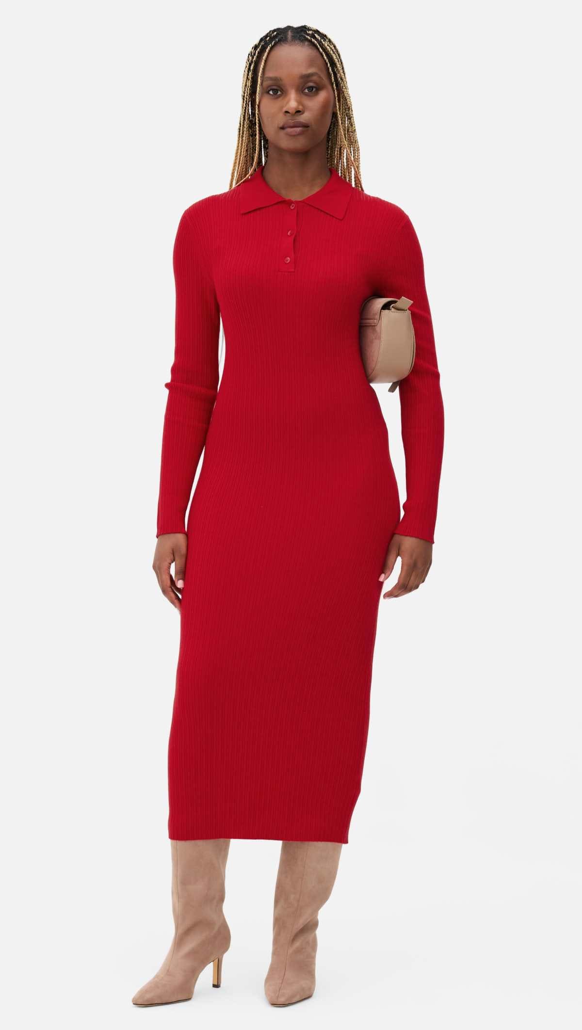 Vestido estilo polo midi de punto de Primark