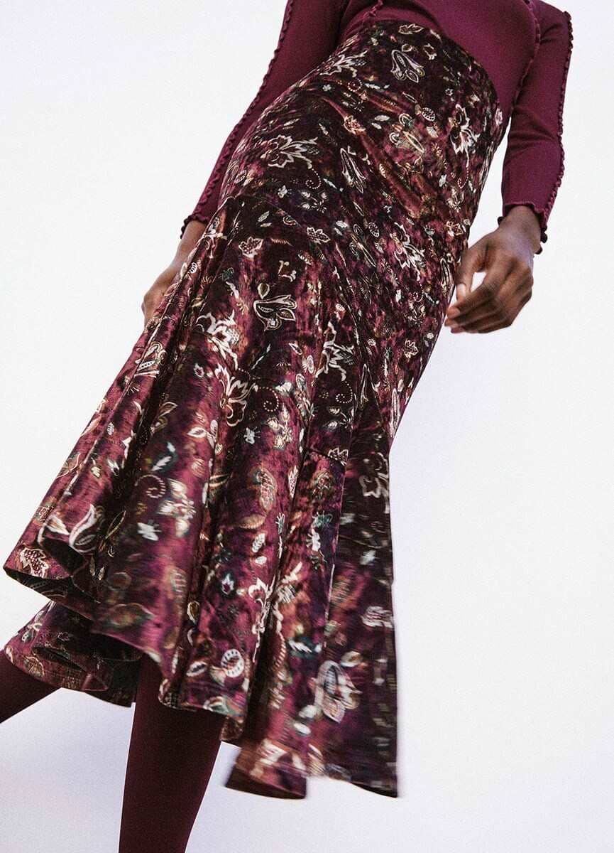 Sfera Falda terciopelo estampado