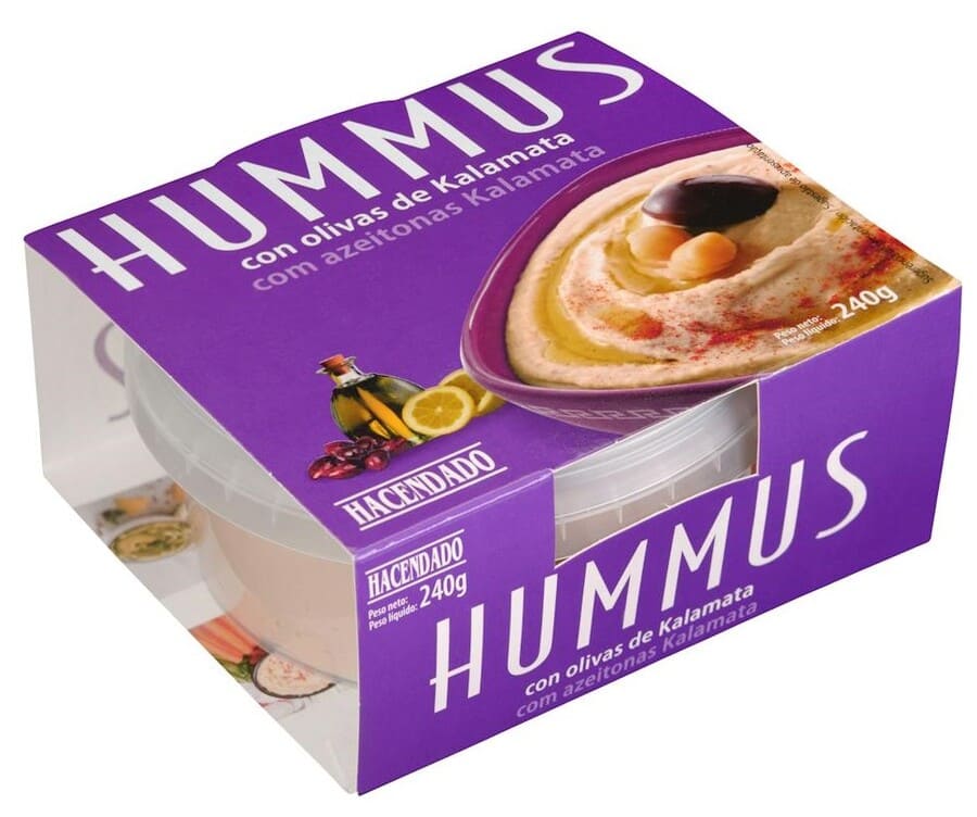 Hummus de garbanzos con olivas de Kalamata