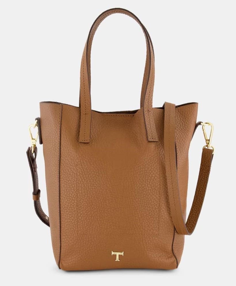 Bolso mini shopper con bolsillo delantero