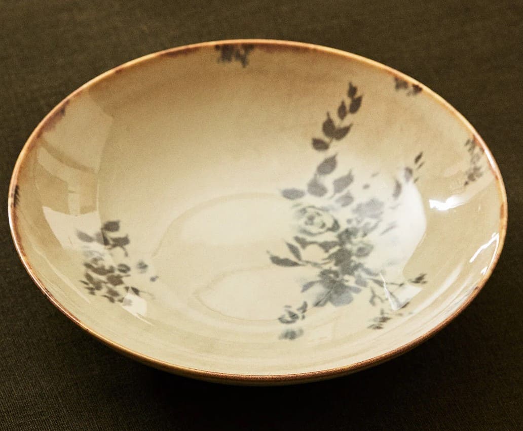 Plato Hondo Gres Flores