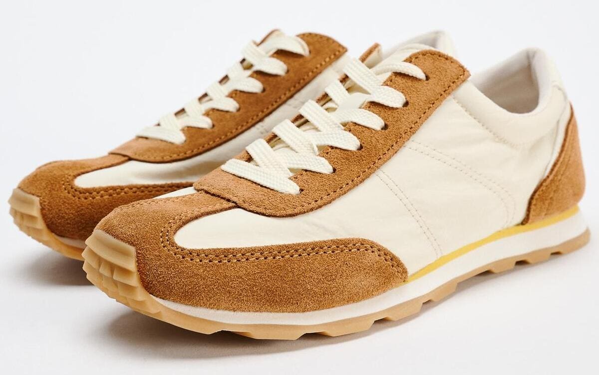 Las zapatillas deportivas de running soft con detalles tostado de Zara