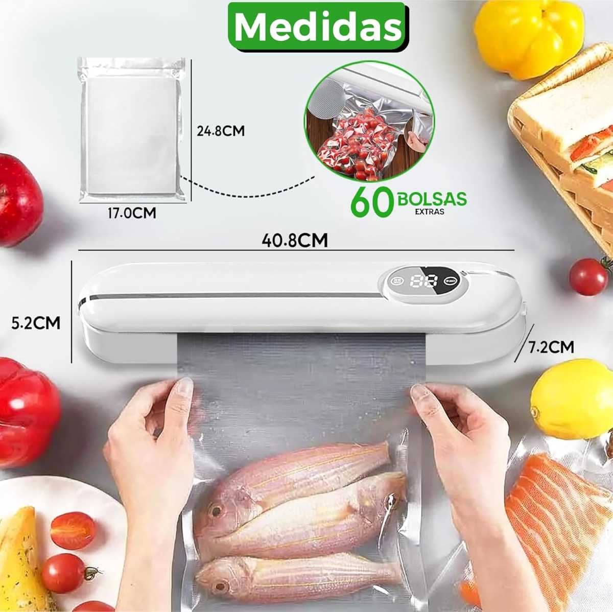 PrimerQ Envasadora al Vacío con 60 Bolsas en Amazon