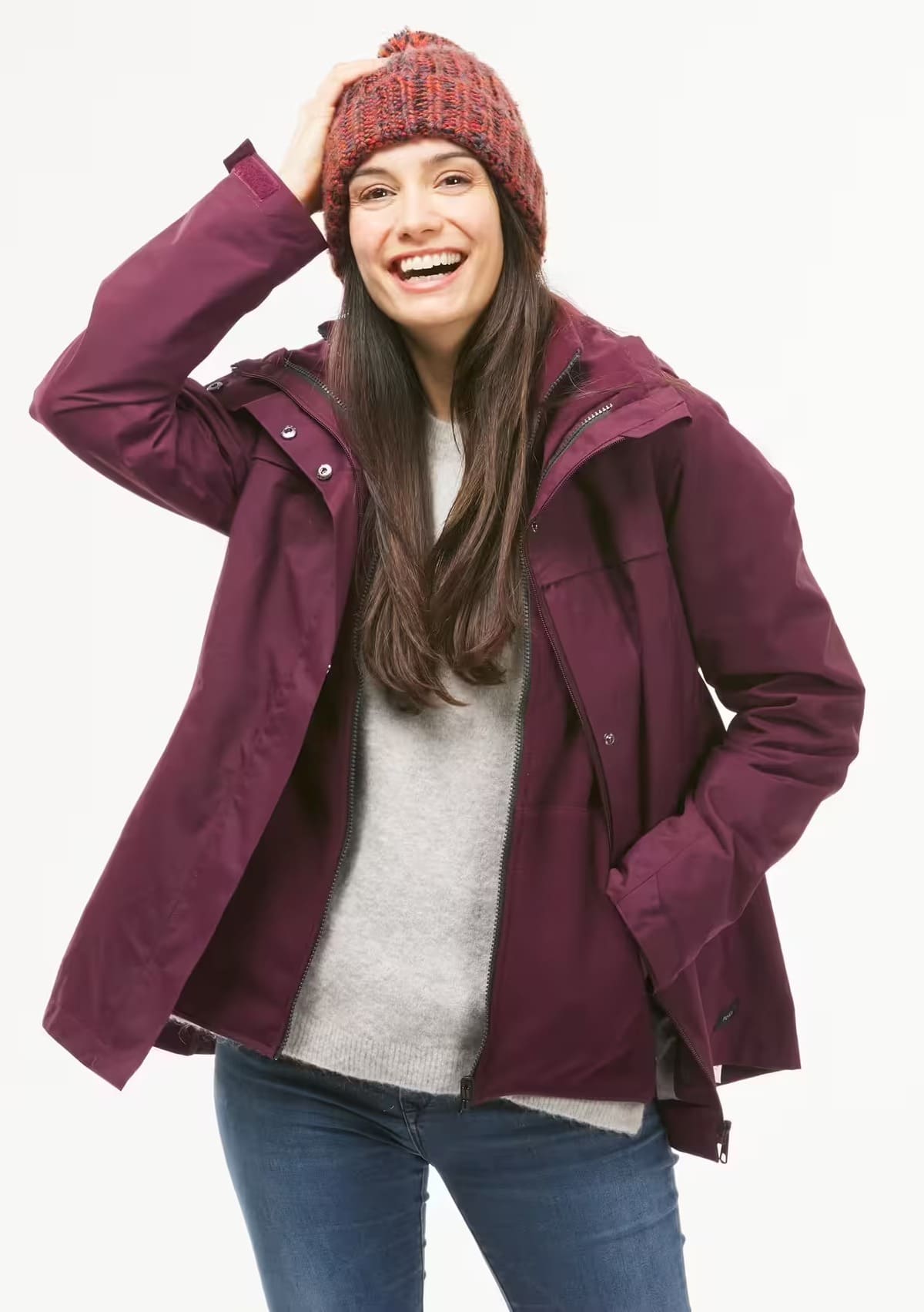 La chaqueta de montaña y trekking 3 en 1 impermeable Forclaz Travel 100 en Decathlon