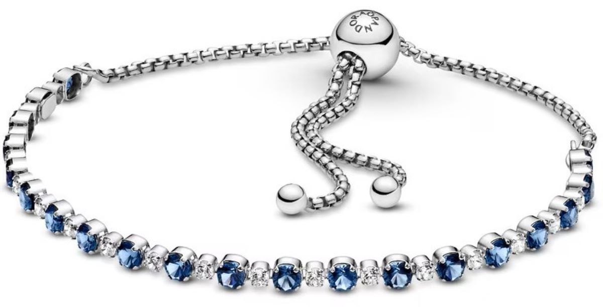 Pulsera con brillos azules y transparentes de cierre deslizante Pandora de El Corte Inglés
