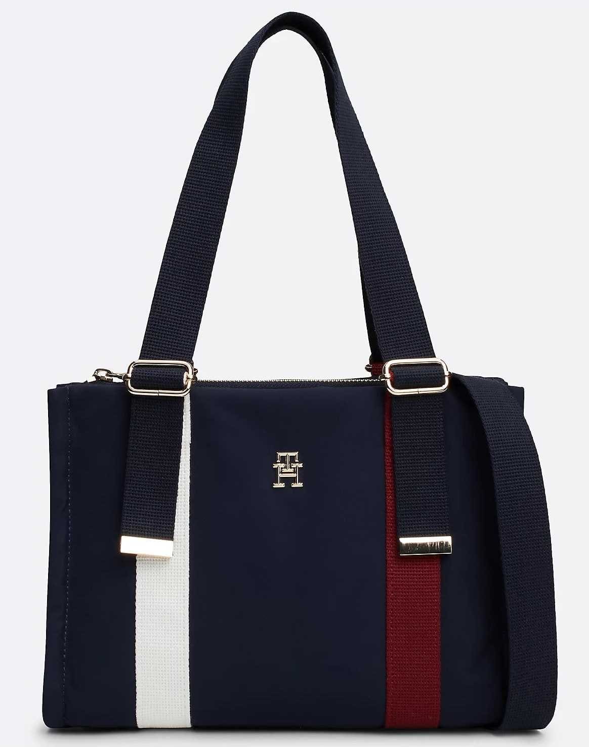 Bolso tote con diseño color block y monograma de Tommy Hilfiger