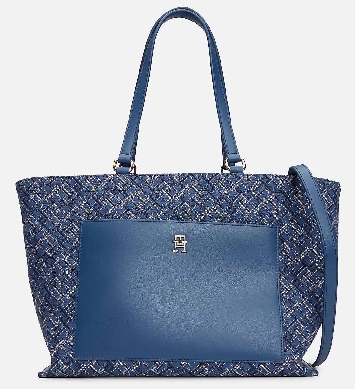 Bolso tote de lona con monogramas en jacquard de Tommy Hilfiger