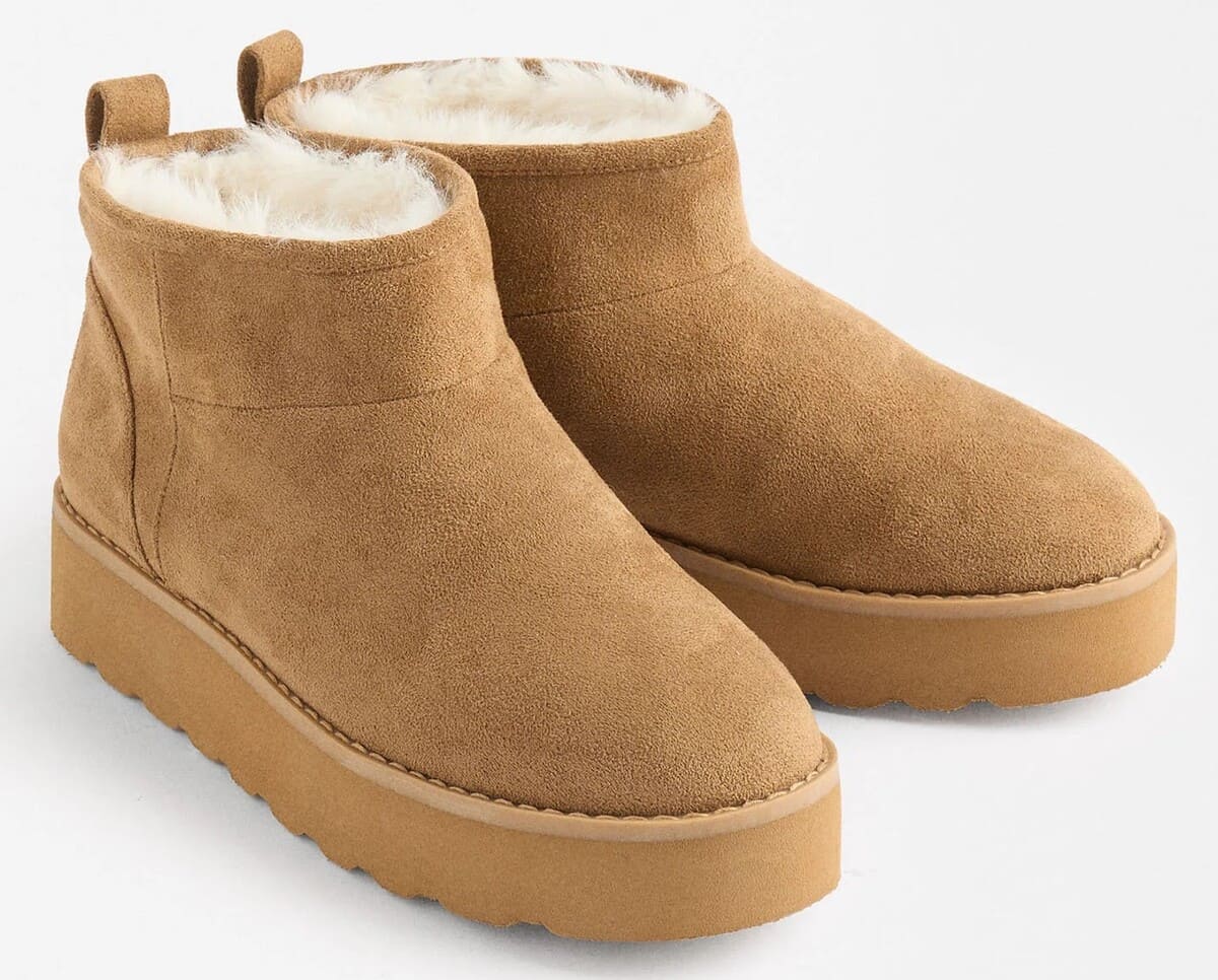 Botines con plataforma efecto piel