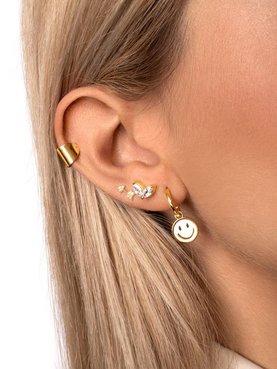 Pendientes de aro Smiley Enamel, Singularu