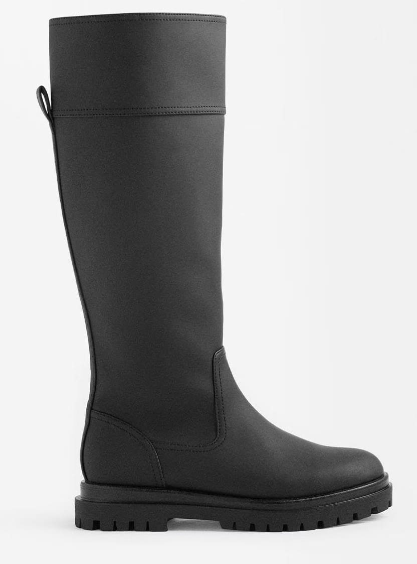 Botas de agua altas con cierre de cremallera