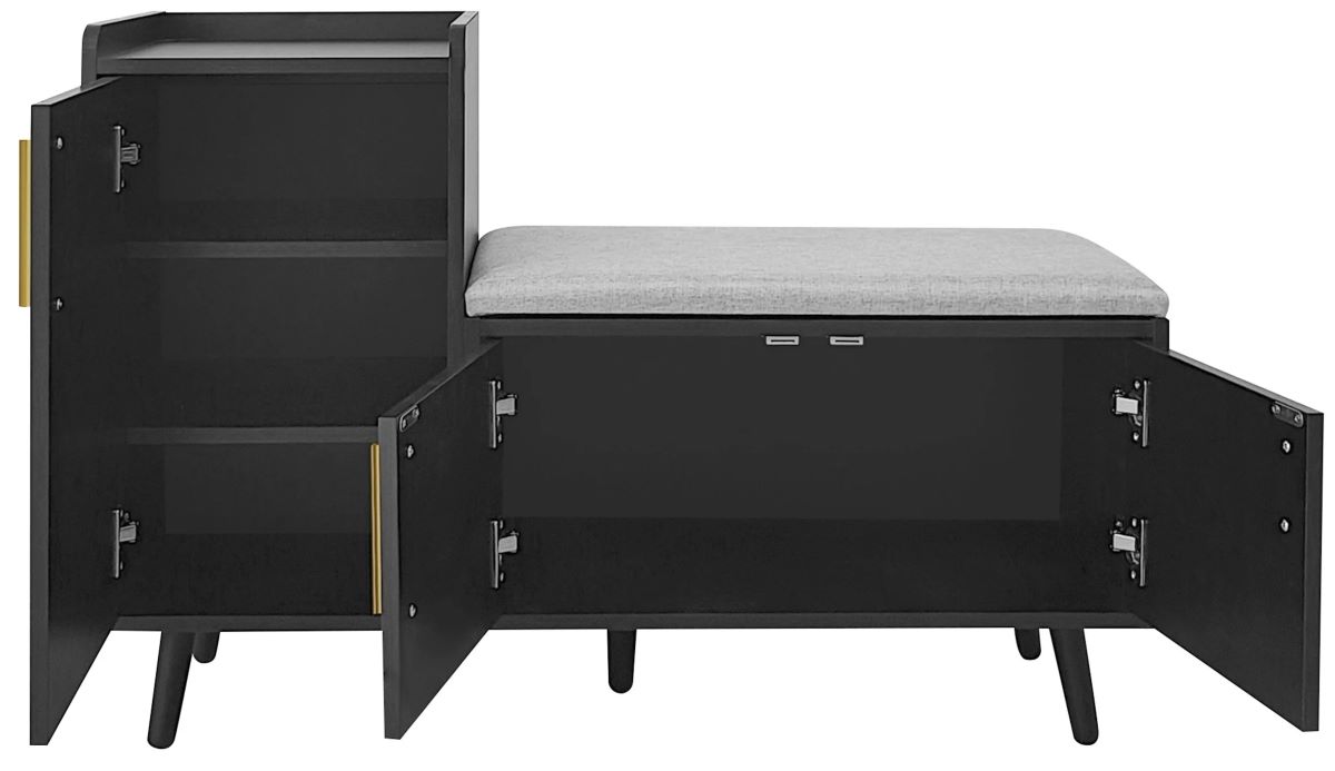 Banco zapatero con 3 puertas y cojín Muebles Chic de Leroy Merlin