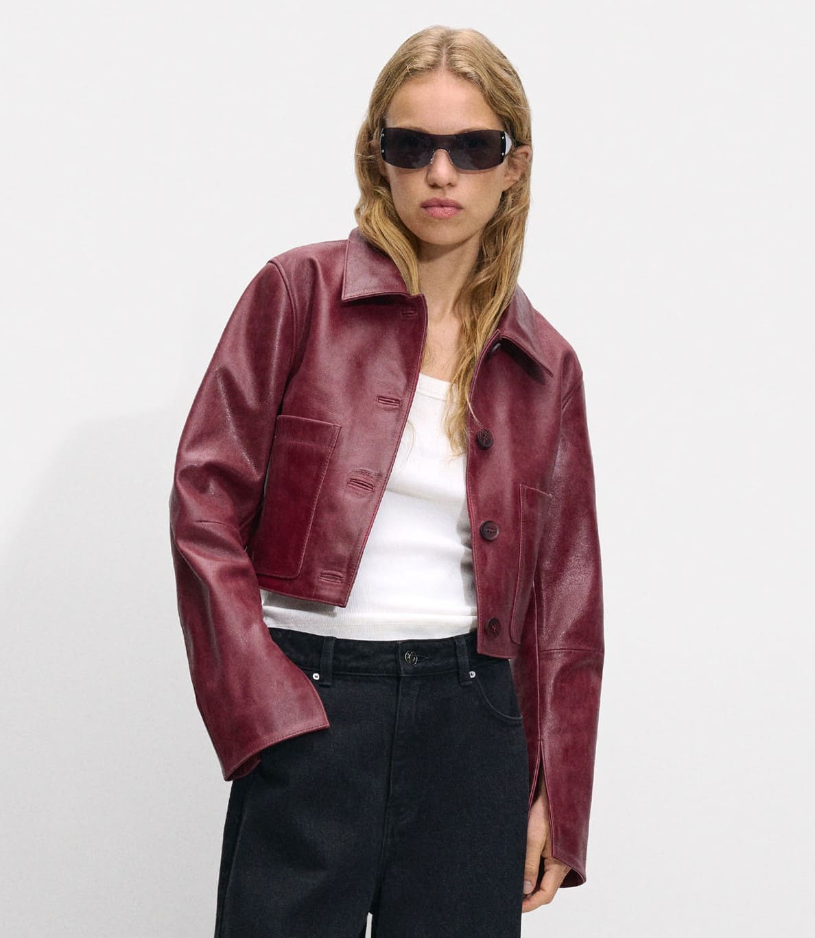 Chaqueta Crop De Piel de Parfois