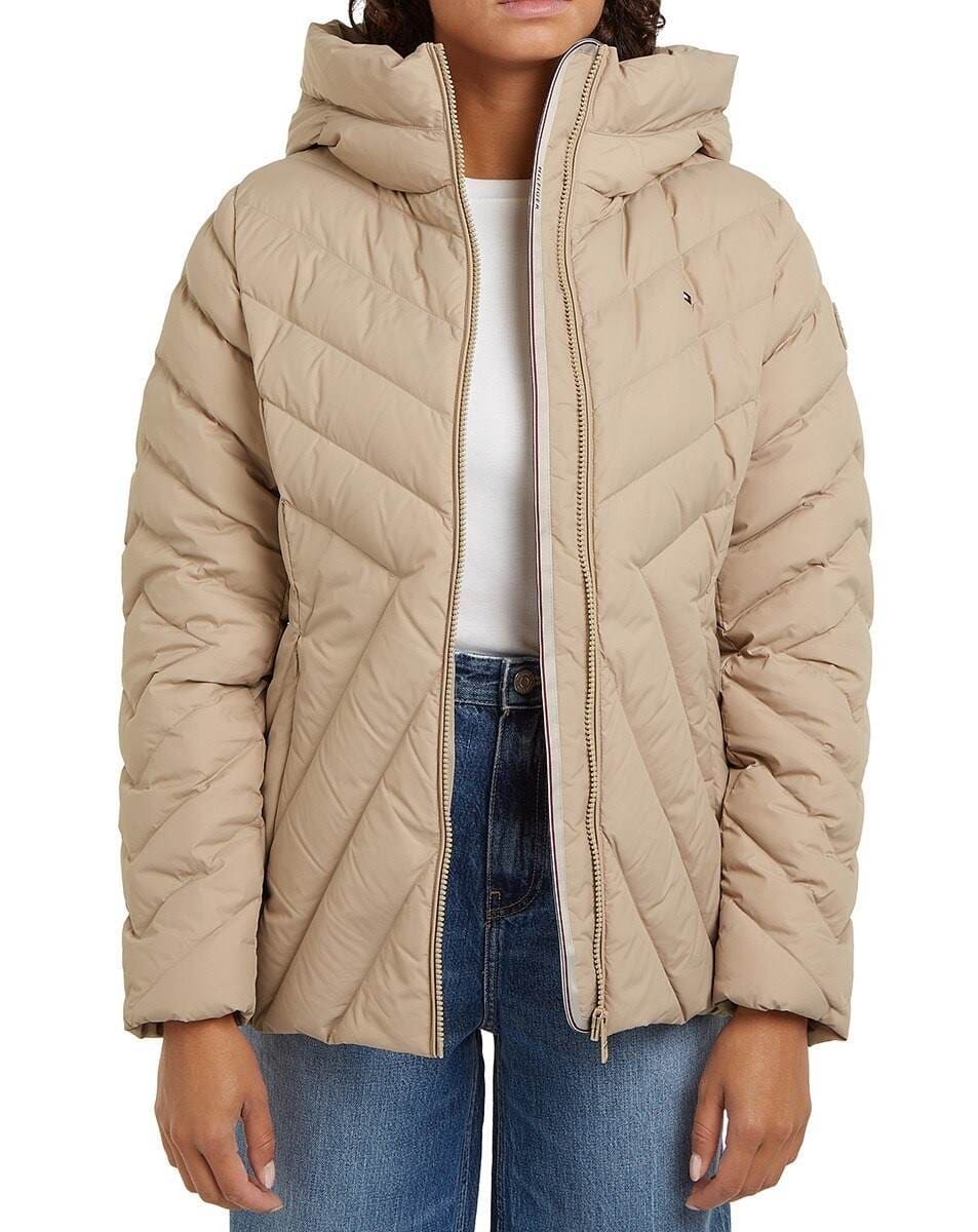 Tommy Hilfiger Abrigo de mujer acolchado con cremallera