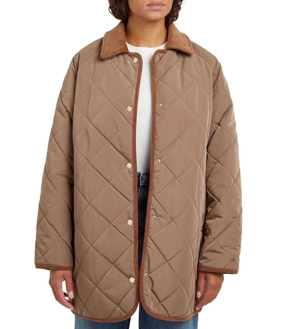 Tommy Hilfiger Abrigo de mujer acolchado y reversible