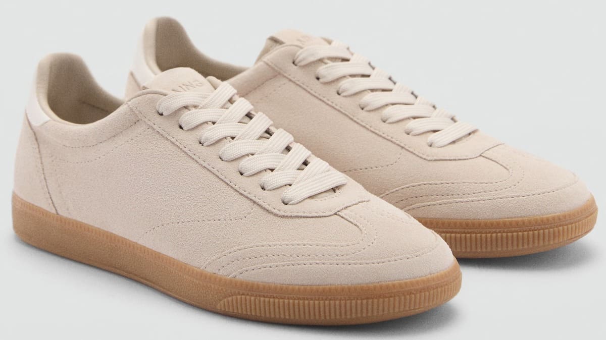 Las zapatillas deportivas canvas de piel de Mango