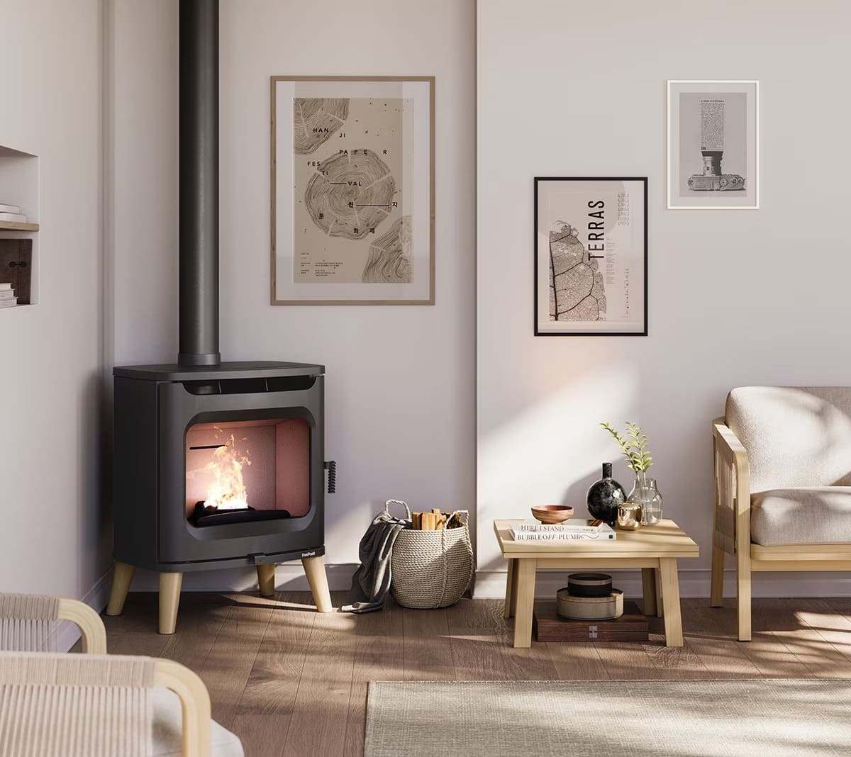 La estufa de leña Flos Wood de Bosch Marin en El Corte Inglés