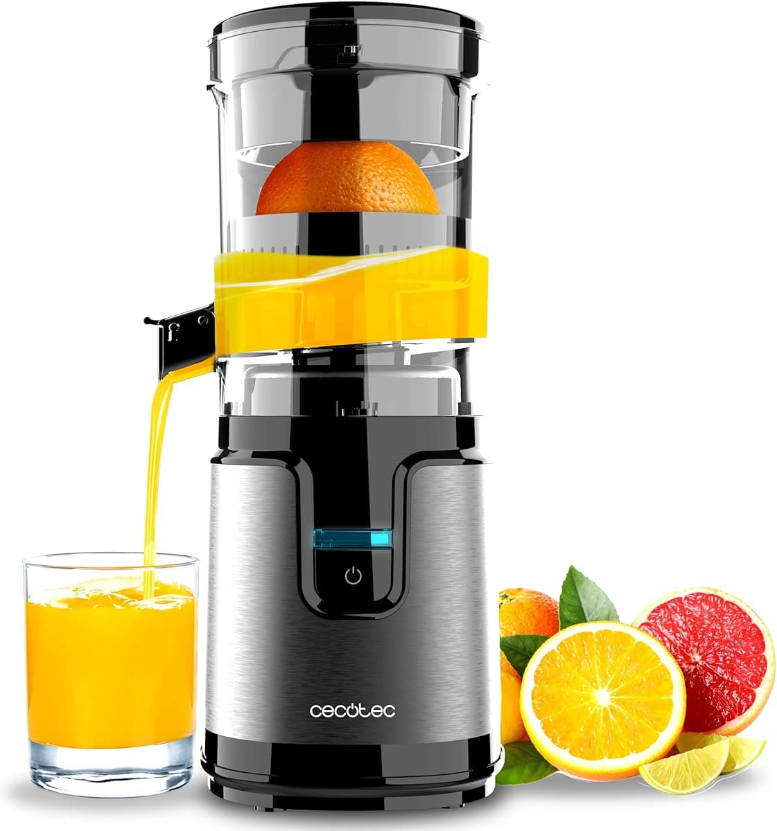 El nuevo exprimidor de naranjas eléctrico de torre Essential Tower Adjust Easy Steel de Cecotec en Amazon