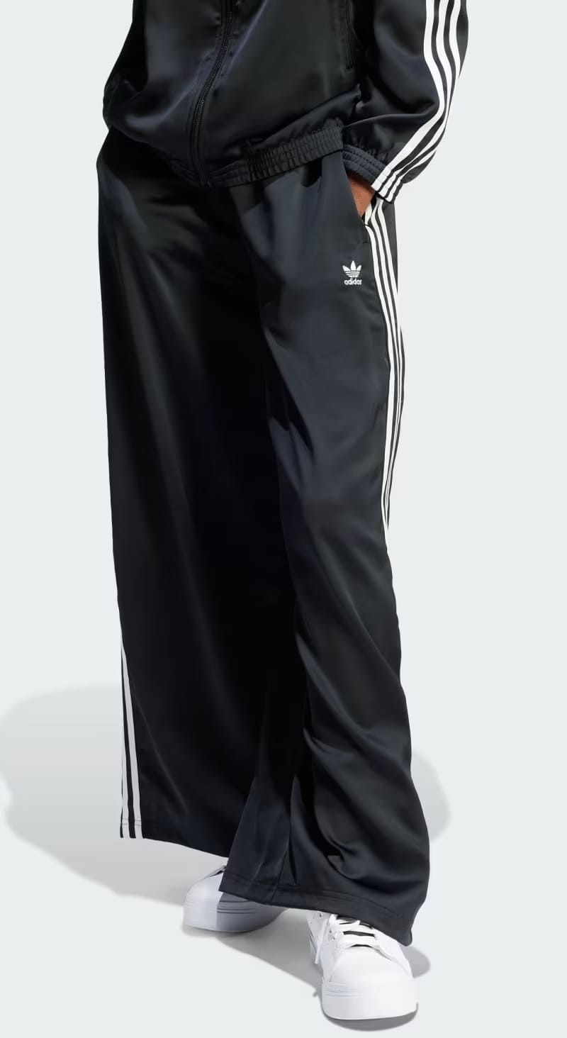 El pantalón Adicolor Satin Wide Leg en color negro de Adidas