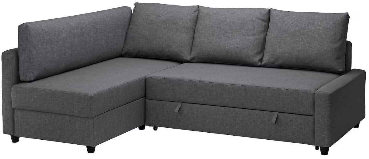 Sofá cama con chaise longue de la serie FRIHETEN y KLAGSHAMN de Ikea